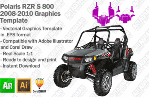 Polaris Ranger RZR S 800 UTV 2008 2009 2010 Graphics Template