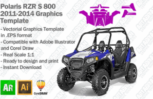 Polaris Ranger RZR S 800 UTV 2011 2012 2013 2014 Graphics Template